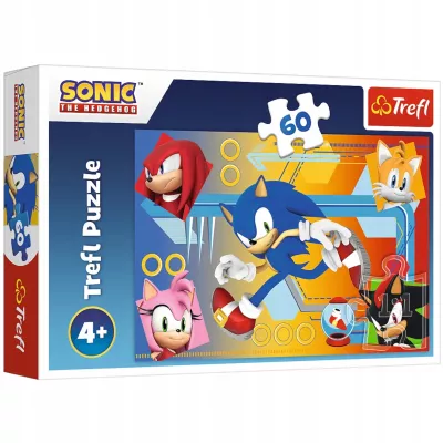 Puzzle Sonic szybki jak błyskawica 60 el. Sonic w akcji Trefl 17387