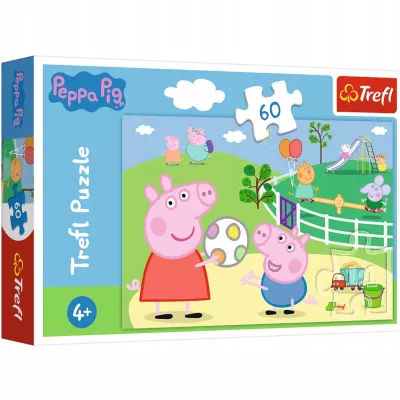 Puzzle Świnka Peppa 60 el. Zabawy w gronie przyjaciół Trefl 17356