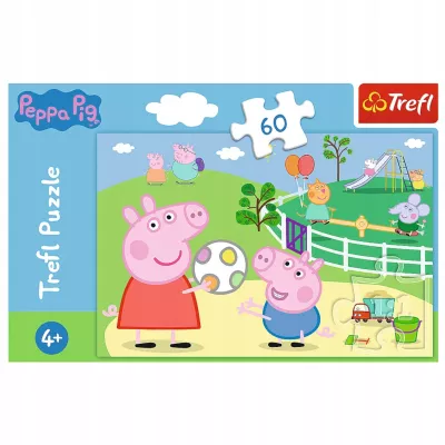 Puzzle Świnka Peppa 60 el. Zabawy w gronie przyjaciół Trefl 17356