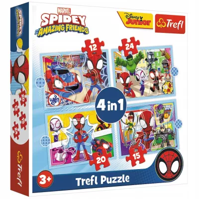 Puzzle 4w1 Marvel Spiderman Ekipa Spidey'a 3+ Trefl 34611