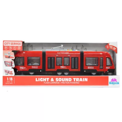 Duży tramwaj dźwięk światła baterie czerwony 930A Duży tramwaj dźwięk światła baterie czerwony 930A