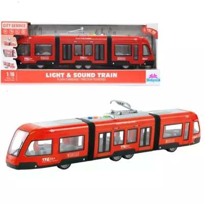 Duży tramwaj dźwięk światła baterie czerwony 930A Duży tramwaj dźwięk światła baterie czerwony 930A