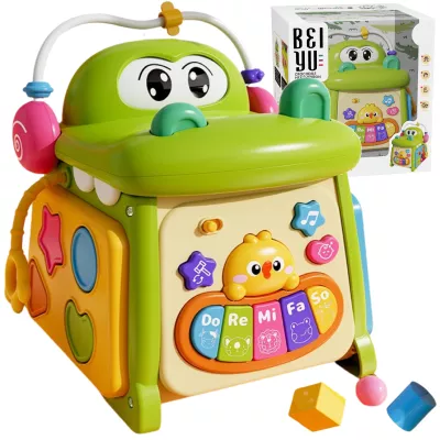Kostka edukacyjna sorter pianinko sensoryczna labirynt zegar krokodyl MS007 Kostka edukacyjna sorter pianinko sensoryczna labirynt zegar krokodyl MS007