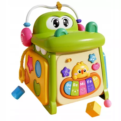 Kostka edukacyjna sorter pianinko sensoryczna labirynt zegar krokodyl MS007 Kostka edukacyjna sorter pianinko sensoryczna labirynt zegar krokodyl MS007