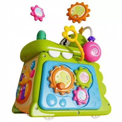 Kostka edukacyjna sorter pianinko sensoryczna labirynt zegar krokodyl MS007 Kostka edukacyjna sorter pianinko sensoryczna labirynt zegar krokodyl MS007