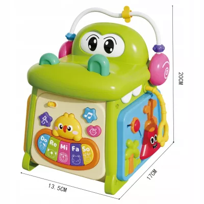 Kostka edukacyjna sorter pianinko sensoryczna labirynt zegar krokodyl MS007 Kostka edukacyjna sorter pianinko sensoryczna labirynt zegar krokodyl MS007