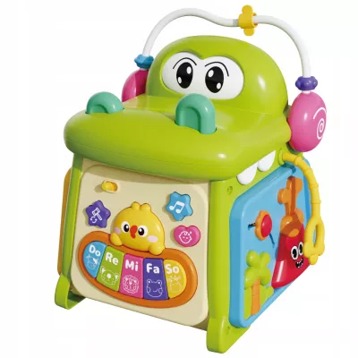 Kostka edukacyjna sorter pianinko sensoryczna labirynt zegar krokodyl MS007 Kostka edukacyjna sorter pianinko sensoryczna labirynt zegar krokodyl MS007
