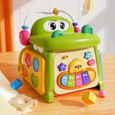 Kostka edukacyjna sorter pianinko sensoryczna labirynt zegar krokodyl MS007 Kostka edukacyjna sorter pianinko sensoryczna labirynt zegar krokodyl MS007