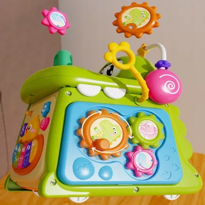 Kostka edukacyjna sorter pianinko sensoryczna labirynt zegar krokodyl MS007 Kostka edukacyjna sorter pianinko sensoryczna labirynt zegar krokodyl MS007