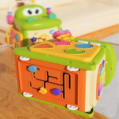 Kostka edukacyjna sorter pianinko sensoryczna labirynt zegar krokodyl MS007 Kostka edukacyjna sorter pianinko sensoryczna labirynt zegar krokodyl MS007