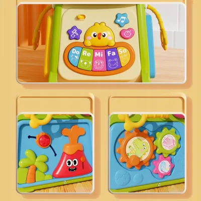 Kostka edukacyjna sorter pianinko sensoryczna labirynt zegar krokodyl MS007 Kostka edukacyjna sorter pianinko sensoryczna labirynt zegar krokodyl MS007