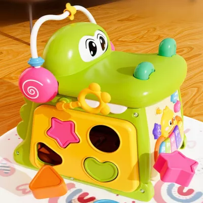 Kostka edukacyjna sorter pianinko sensoryczna labirynt zegar krokodyl MS007 Kostka edukacyjna sorter pianinko sensoryczna labirynt zegar krokodyl MS007