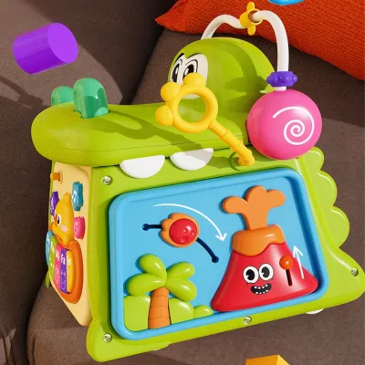 Kostka edukacyjna sorter pianinko sensoryczna labirynt zegar krokodyl MS007 Kostka edukacyjna sorter pianinko sensoryczna labirynt zegar krokodyl MS007