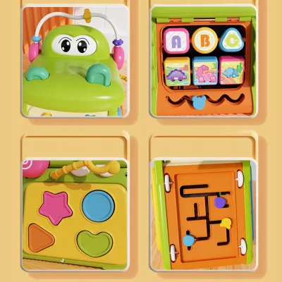 Kostka edukacyjna sorter pianinko sensoryczna labirynt zegar krokodyl MS007 Kostka edukacyjna sorter pianinko sensoryczna labirynt zegar krokodyl MS007