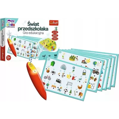 Gra planszowa edukacyjna Świat Przedszkolaka magiczny ołówek Trefl 02112 Gra planszowa edukacyjna Świat Przedszkolaka magiczny ołówek Trefl 02112