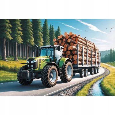 Puzzle Trefl 100 elementów Ciągnik leśny 16493 Puzzle Trefl 100 elementów Ciągnik leśny 16493