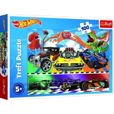 Puzzle 100 pędzące samochody Hot Wheels Trefl 16466 Puzzle 100 pędzące samochody Hot Wheels Trefl 16466