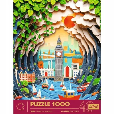 Puzzle z efektem 3D 1000 elementów 40-lecie Londyn Trefl 40043 Puzzle z efektem 3D 1000 elementów 40-lecie Londyn Trefl 40043