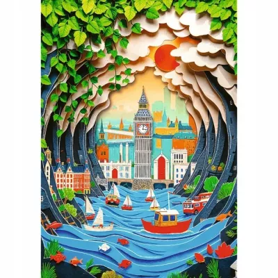 Puzzle z efektem 3D 1000 elementów 40-lecie Londyn Trefl 40043 Puzzle z efektem 3D 1000 elementów 40-lecie Londyn Trefl 40043