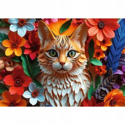 Puzzle z efektem 3D 1000 elementów 40-lecie Trefl - Kot 40040