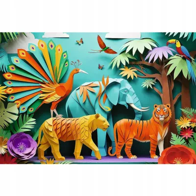 Puzzle z efektem 3D 160 el. 40-lecie Dżungla Trefl 40051 Puzzle z efektem 3D 160 el. 40-lecie Dżungla Trefl 40051