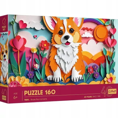 Puzzle z efektem 3D 160 el. 40-lecie Piesek Corgi Trefl 40050 Puzzle z efektem 3D 160 el. 40-lecie Piesek Corgi Trefl 40050