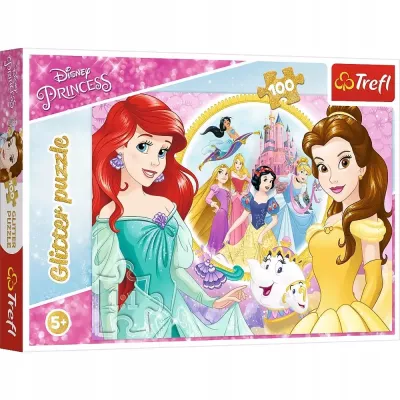 Puzzle 100 glitter brokatowe Disney Wspomnienia Belli i Arielki Trefl 14819 Puzzle 100 glitter brokatowe Disney Wspomnienia Belli i Arielki Trefl 14819