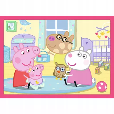 Puzzle 4 w 1 Świnka Peppa Peppa uwielbia przygody Trefl 34672 Puzzle 4 w 1 Świnka Peppa Peppa uwielbia przygody Trefl 34672