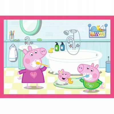 Puzzle 4 w 1 Świnka Peppa Peppa uwielbia przygody Trefl 34672 Puzzle 4 w 1 Świnka Peppa Peppa uwielbia przygody Trefl 34672