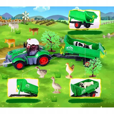 TRAKTOR Z PRZYCZEPĄ ZdalnieSTEROWANY AkumulatorŁADOWARKA zwierzęta QH205-2D TRAKTOR Z PRZYCZEPĄ ZdalnieSTEROWANY AkumulatorŁADOWARKA zwierzęta QH205-2D