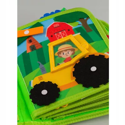 Sensoryczna książeczka dla dzieci farma zwierzątka na rzepy Montessori Sensoryczna książeczka dla dzieci farma zwierzątka na rzepy Montessori