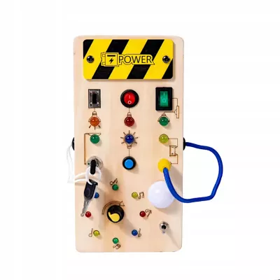 Tablica manipulacyjna drewniana montessori przełączniki światła SY-100111 Tablica manipulacyjna drewniana montessori przełączniki światła SY-100111