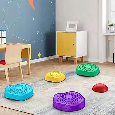 Zestaw 5 kolorowych Kamieni Sensorycznych Ćwiczenia i Zabawa dla Dzieci 3+ Zestaw 5 kolorowych Kamieni Sensorycznych Ćwiczenia i Zabawa dla Dzieci 3+