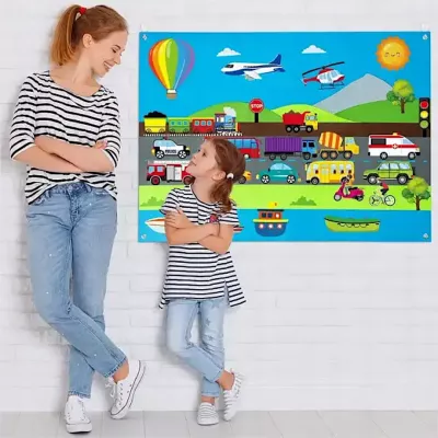 MATA EDUKACYJNA Tablica FILCOWA na rzepy dla dzieci Miasto pojazdy MATA EDUKACYJNA Tablica FILCOWA na rzepy dla dzieci Miasto pojazdy