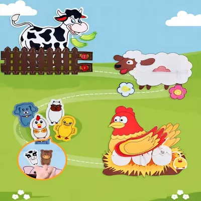 Sensoryczna książeczka dla dzieci farma zwierzątka na rzepy Montessori Sensoryczna książeczka dla dzieci farma zwierzątka na rzepy Montessori
