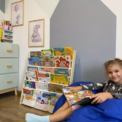 Regał na książki dla dzieci Stojak Półka Szafka Organizer Biblioteczka
