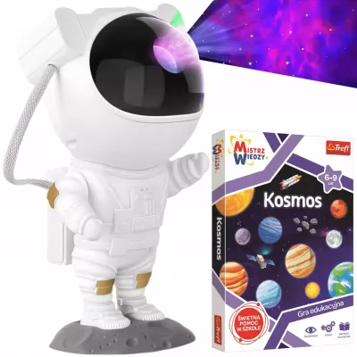Zestaw Kosmos 2w1 – Projektor Galaxy Astronauta + Gra Edukacyjna