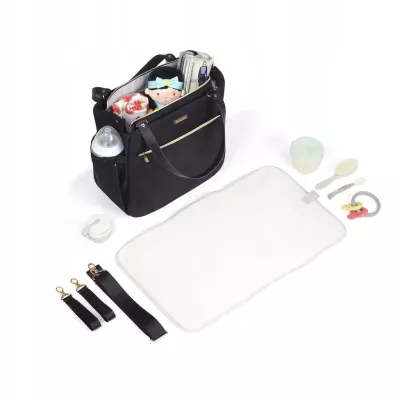 Torba dla mamy do wózka COCO Babyono 1516 czarna – elegancja i funkcjo Torba dla mamy do wózka COCO Babyono 1516 czarna – elegancja i funkcjo