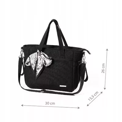 Torba dla mamy BabyOno CARMEN czarna – stylowa torba do wózka z akceso Torba dla mamy BabyOno CARMEN czarna – stylowa torba do wózka z akceso