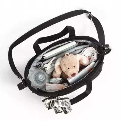 Torba dla mamy BabyOno CARMEN czarna – stylowa torba do wózka z akceso Torba dla mamy BabyOno CARMEN czarna – stylowa torba do wózka z akceso