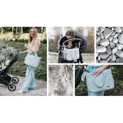 Torba BabyOno CARMEN szara – stylowa torba dla mamy do wózka Torba BabyOno CARMEN szara – stylowa torba dla mamy do wózka