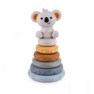 Klocki sensoryczne gumowe miękkie Montessori wieża piramida 13 el