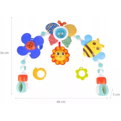 Pałąk z zabawkami do łóżeczka i wózka zwierzątka grzechotki dla niemowląt