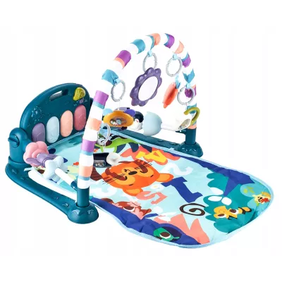 Mata edukacyjna z pianinkiem grzechotki gryzaki interaktywna dla niemowląt