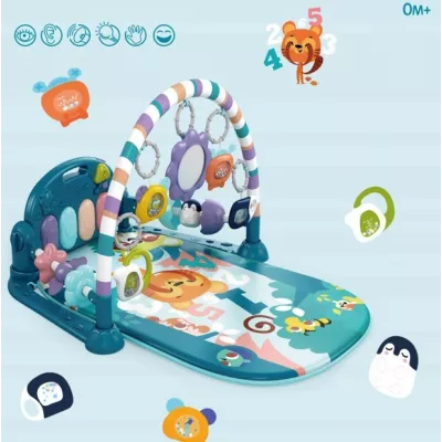 Mata edukacyjna z pianinkiem grzechotki gryzaki interaktywna dla niemowląt