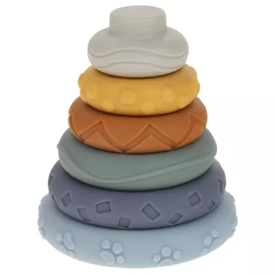 Klocki sensoryczne gumowe miękkie Montessori wieża piramida 13 el