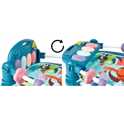 Mata edukacyjna z pianinkiem grzechotki gryzaki interaktywna dla niemowląt