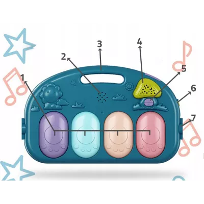 Mata edukacyjna z pianinkiem grzechotki gryzaki interaktywna dla niemowląt