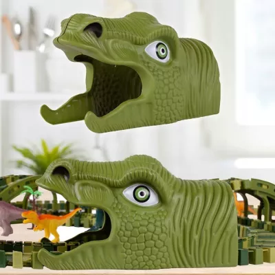 Tor samochodowy dla dzieci Dino Park wyścigowy zestaw 230 el dinozaury