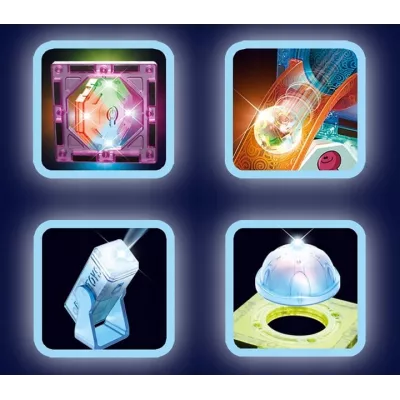 Klocki magnetyczne świecące tor kulkowy edukacyjny zestaw 75 elementów